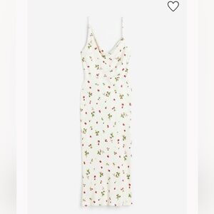 Strawberry Asymmetric Satin Dress XL